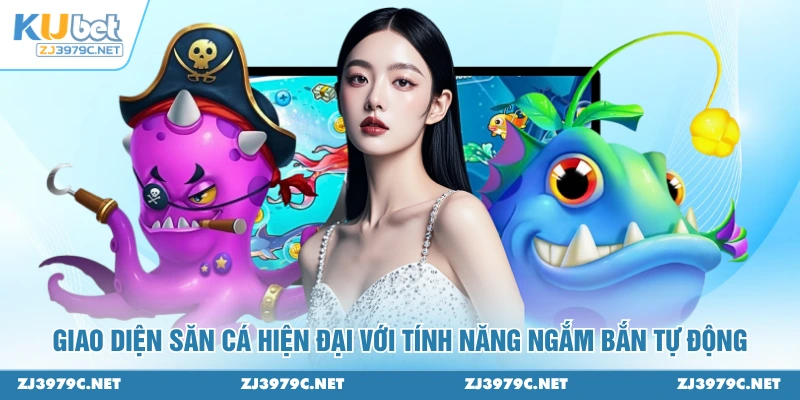 Giao diện săn cá hiện đại với tính năng ngắm bắn tự động