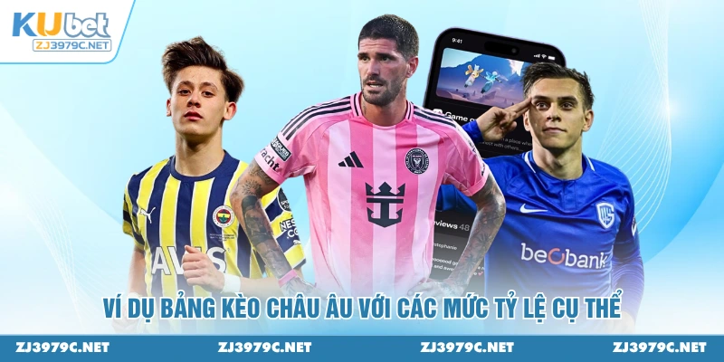 Ví dụ bảng kèo châu Âu với các mức tỷ lệ cụ thể